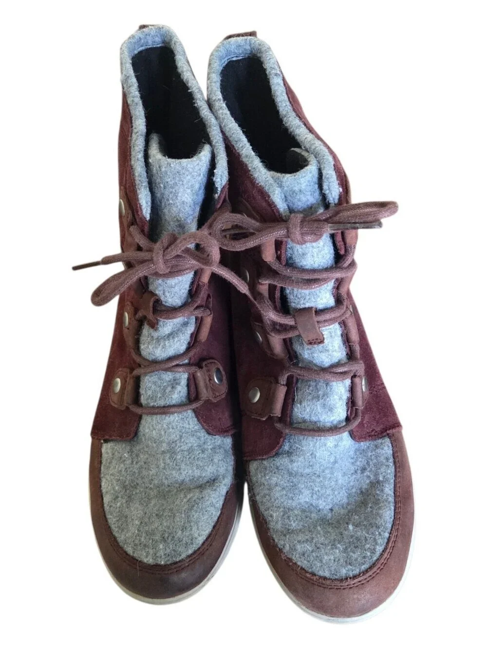 Sorel Explorer Explorer Joan Waterproof Suede Leather & Felt Red Boots Size 11
